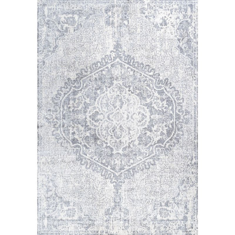 3' X 5' Modern Persian Vintage Medallion Area Rug, Gray/Ivory - JONATHAN Y
