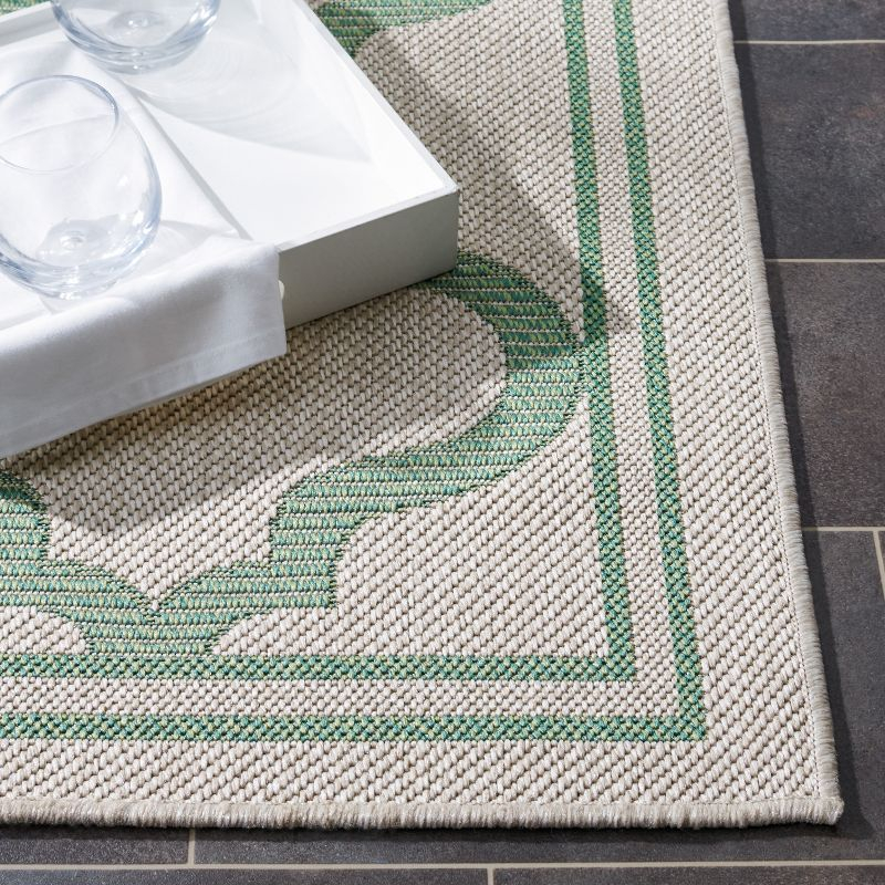 Bermuda BMU810 Power Loomed Indoor/Outdoor Machine Washable Area Rug - Beige/Green - 5'3"x7'6" - Safavieh