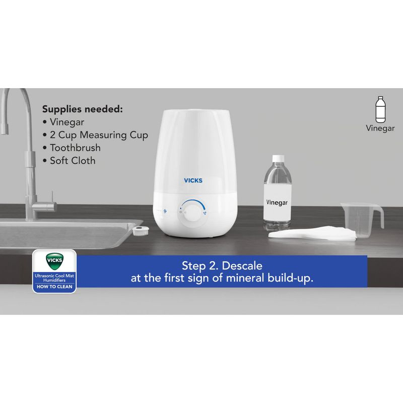 Vicks Filter Free Plus Cool Mist Ultrasonic Humidifier - 1.2gal