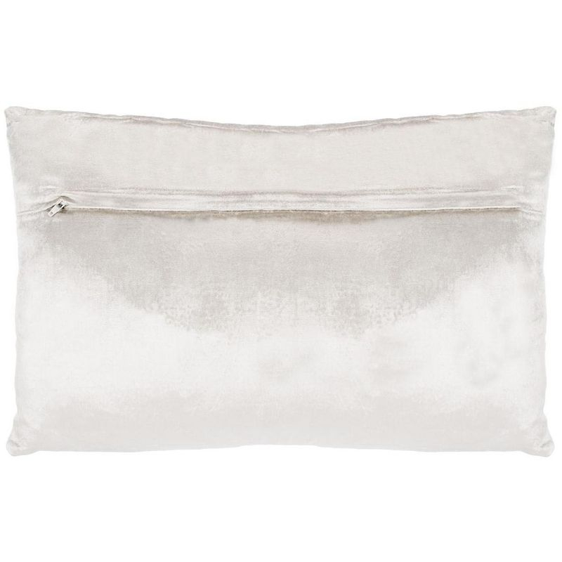 Sydnee Snowflake Pillow - Beige/Silver - 12"X20" - Safavieh