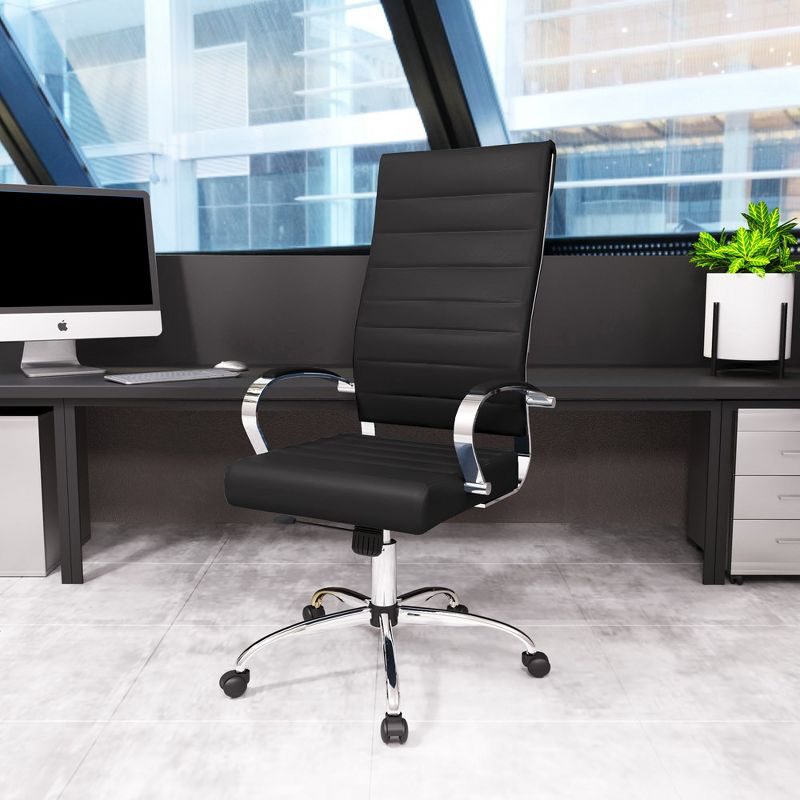 LeisureMod Benmar Modern High Back Leather Office Chair
