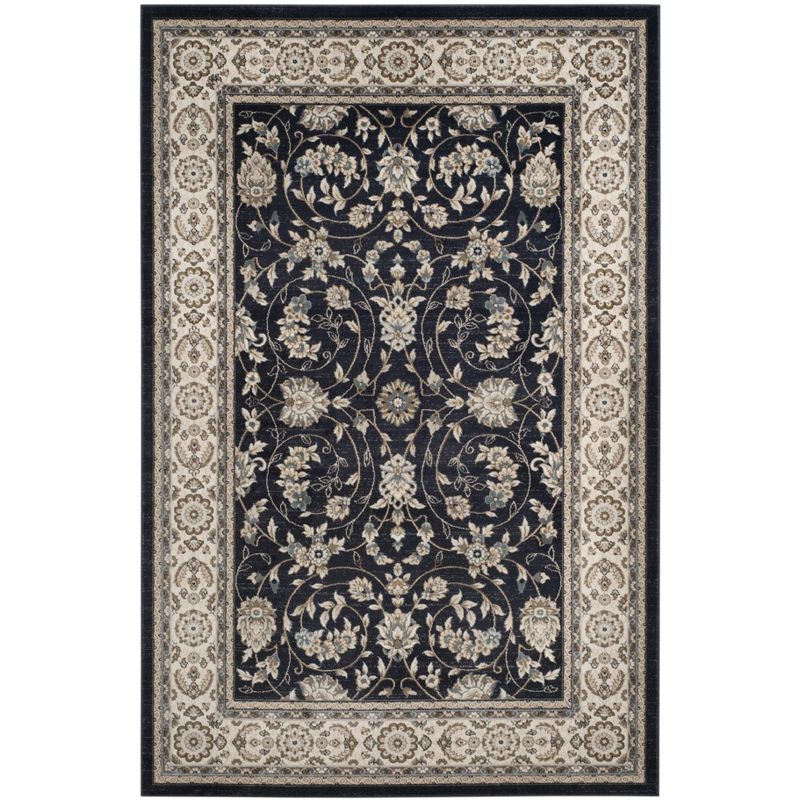 Lyndhurst LNH340 Power Loomed Area Rug - Anthracite/Cream - 9'x12' - Safavieh