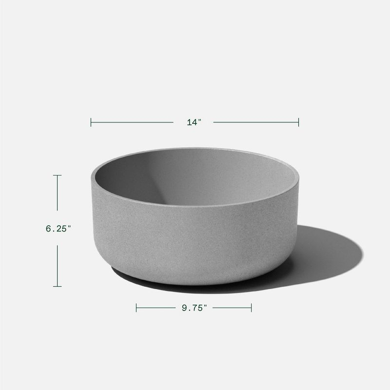 Veradek Mason Series Kona Bowl 14" Plastic-Stone Planter 2-Pack Gray