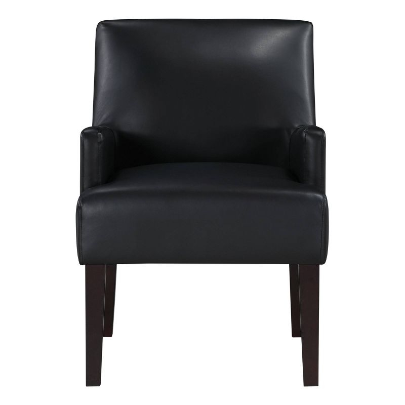 OSP Home Furnishings Main Street Guest Chair Black Faux Leather: Upholstered, Wood Frame