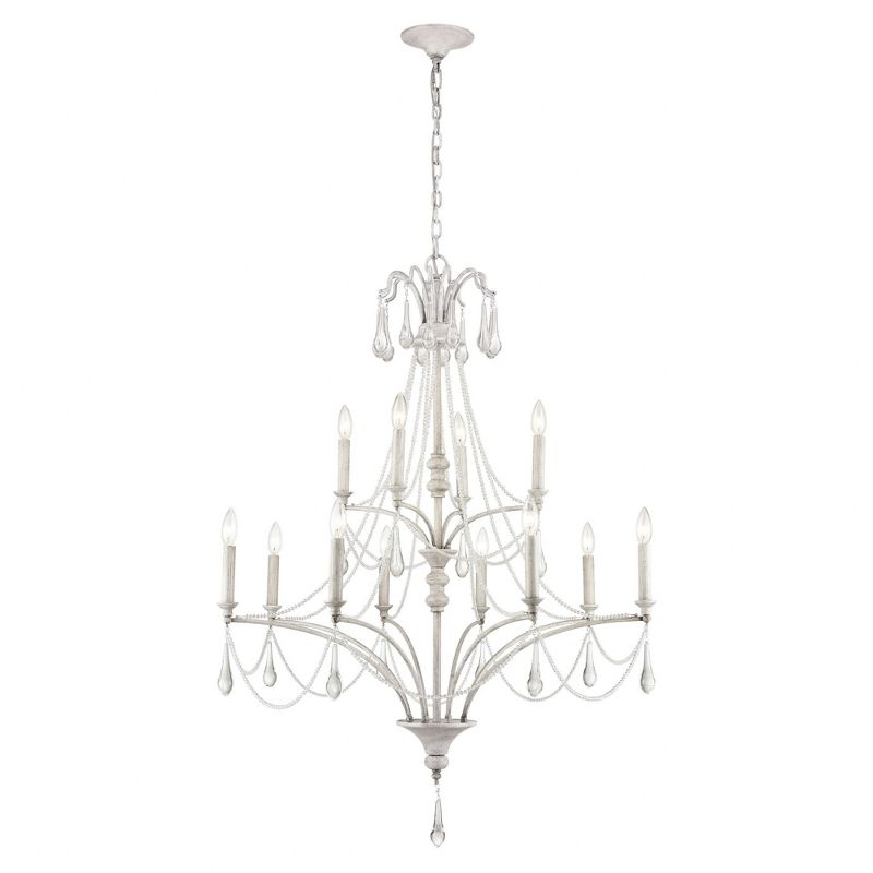 Elk Home French Parlor 12 - Light Chandelier in  Vintage White