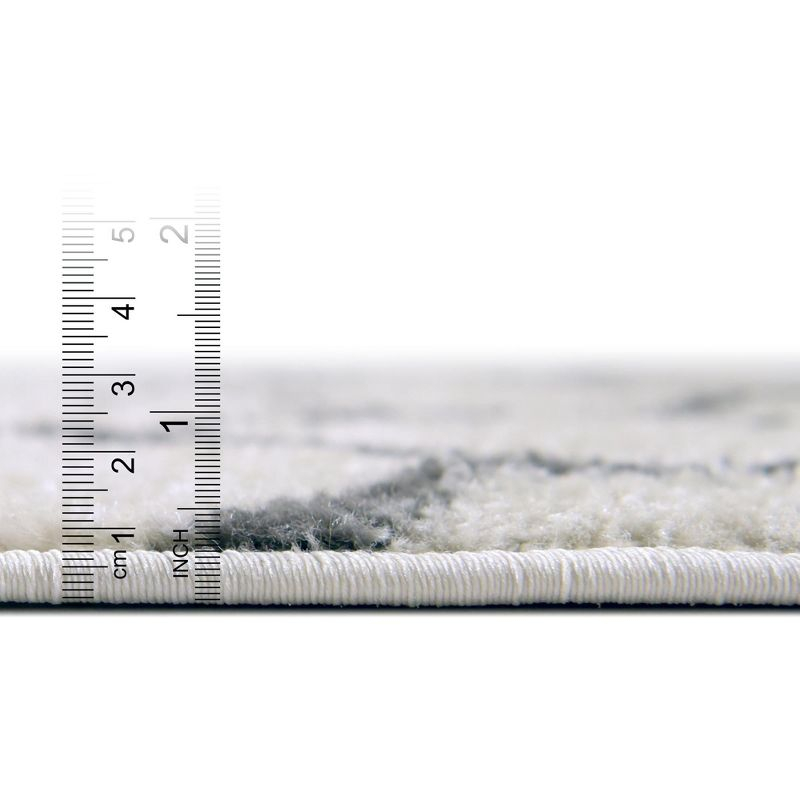 Unique Loom 7' 0 x 7' 0 Trellis Frieze Rounded Ivory Area Rug
