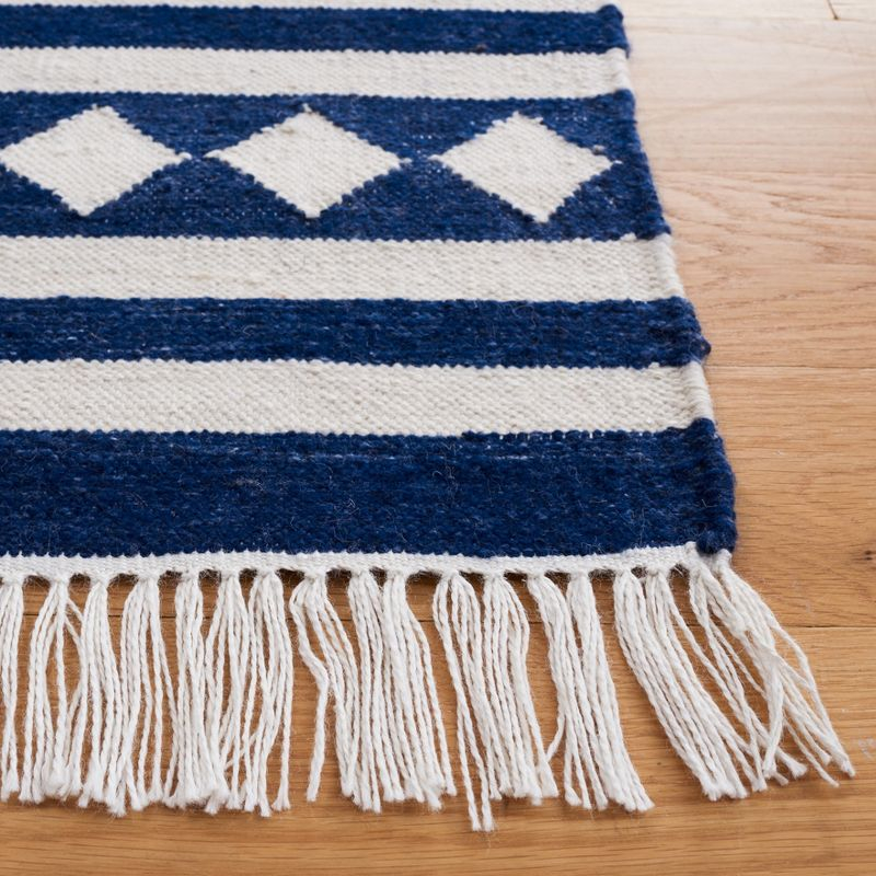Kilim KLM764 Hand Woven Area Rug - Navy/Ivory - 3'x5' - Safavieh.
