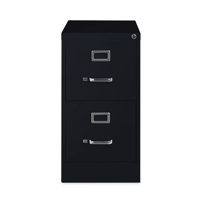 Alera Two-Drawer Economy Vertical File, Letter-Size File Drawers, 15" x 26.5" x 28.37", Black