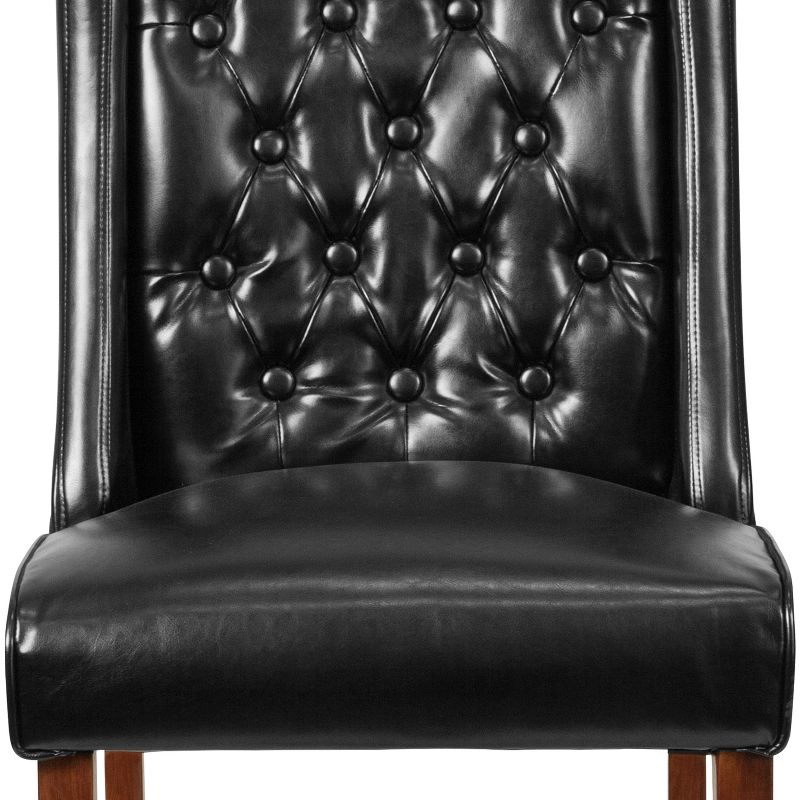 Flash Furniture HERCULES Preston Series Black LeatherSoft Tufted Parsons Chair
