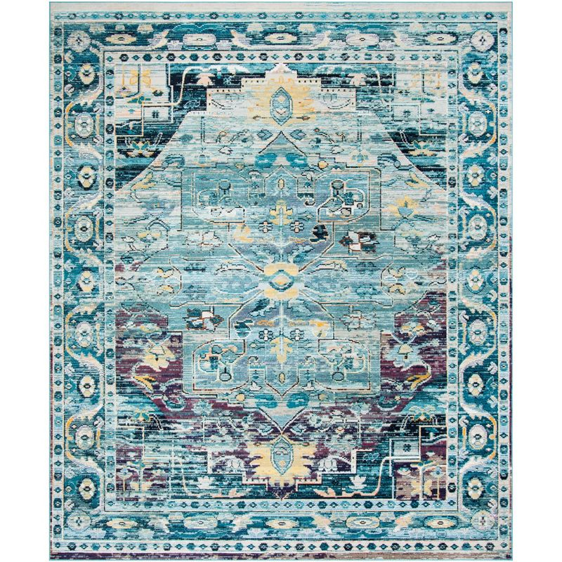 Crystal CRS503 Power Loomed Indoor Area Rug - Teal/Purple - 8'x10' - Safavieh