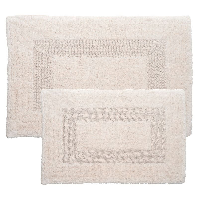 Lavish Home 2-Piece Bathroom Rug Set, Ivory