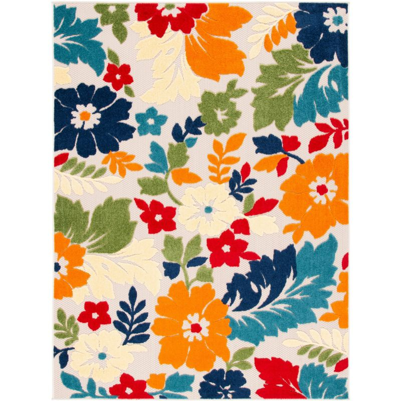 Cabana CBN308 Loomed Indoor Area Rug - Ivory/Orange - 4'5"x6'5" - Safavieh