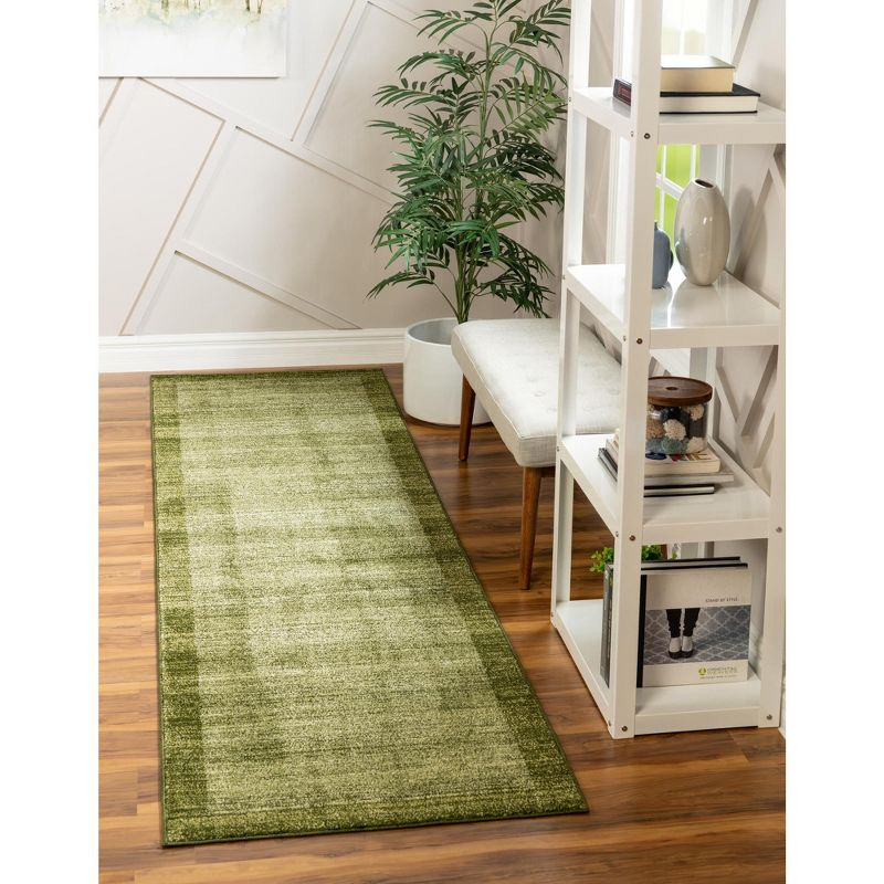 Unique Loom Abigail Del Mar Area Rug , 2'7"x10' Runner ,Light Green