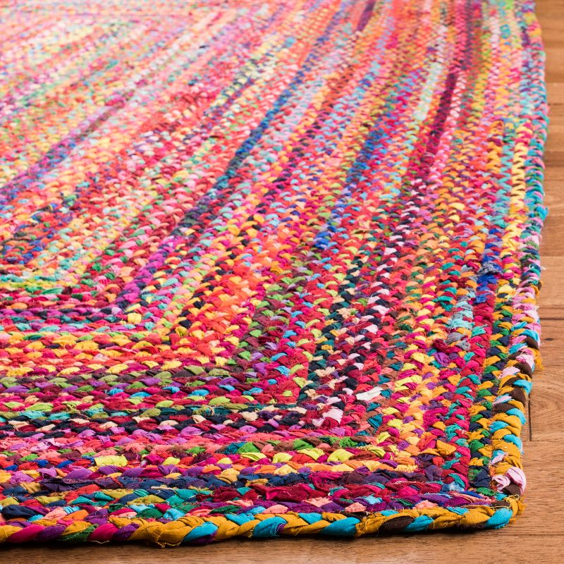 Braided BRD210 Hand Woven Area Rug - Red/Multi - 3'x3' - Safavieh.
