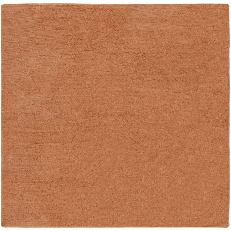 Faux Rabbit Fur FRF500 Power Loomed Machine Washable Indoor Area Rug - Brown - 6'x6' - Safavieh