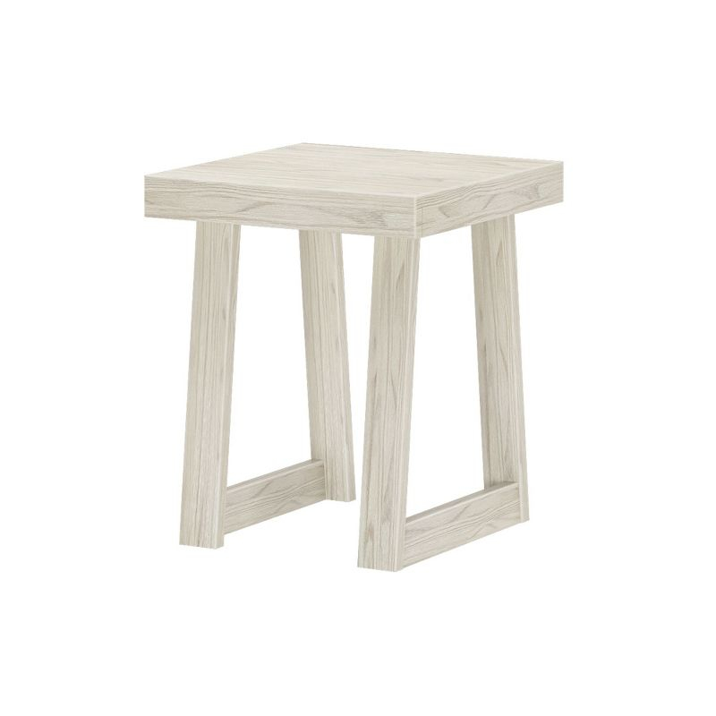 Plank+Beam Classic Square Side Table, Slim Side Table for Living Room, Nightstand for Small Spaces, Wood End Table for Bedroom, White Sand Wirebrush