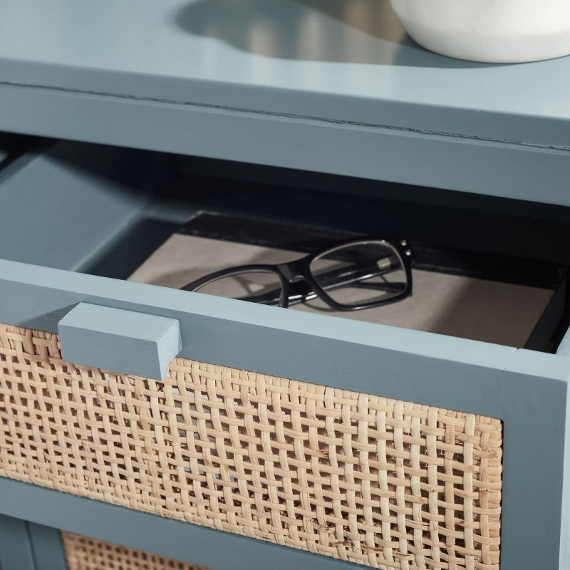 Devon 1 Drawer 1 Door Nightstand - NST4002 - Blue Grey/Natural - Safavieh