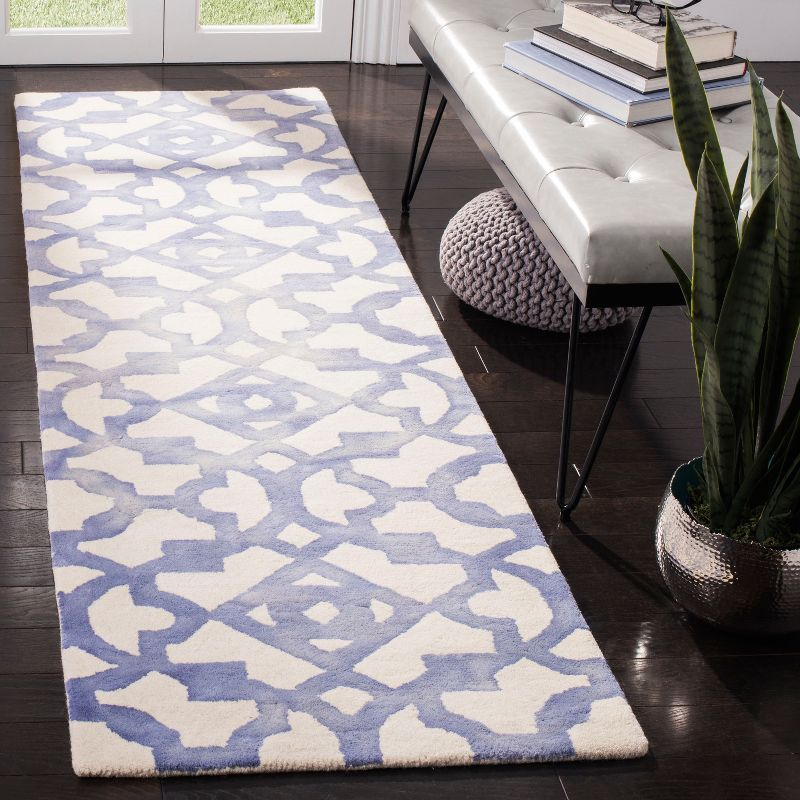 Dip Dye DDY717 Hand Tufted Indoor Runner - Ivory/Blue - 2'3"x8' - Safavieh