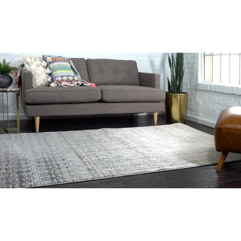 Unique Loom Del Mar Collection Area Rug - Jennifer (4' 1" x 6' 1" Rectangle Gray/Black)