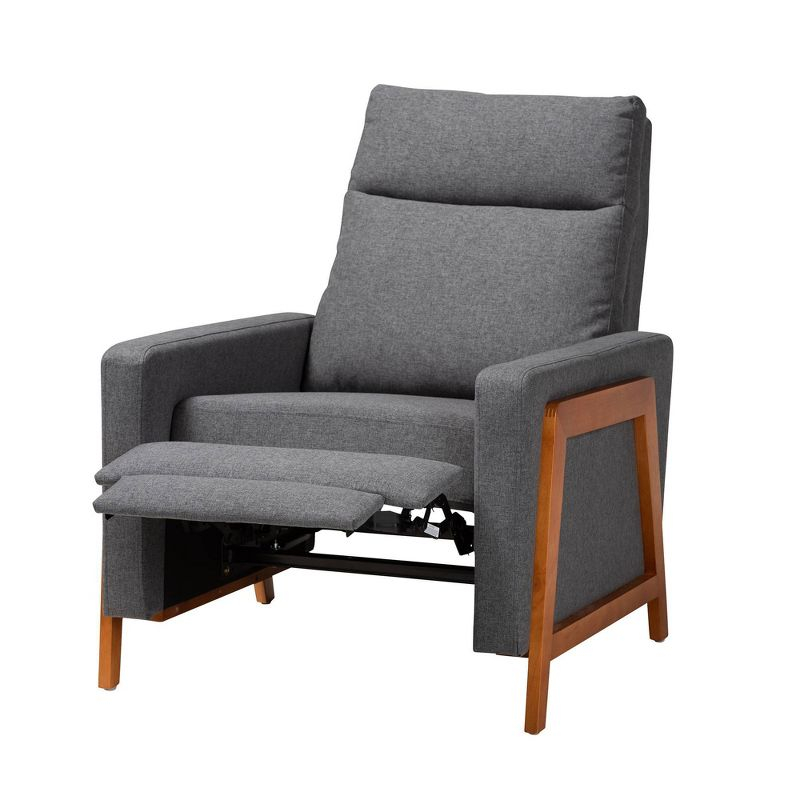 Halstein Mid Century Modern Fabric Upholstered Lounge Chair Gray - Baxton Studio