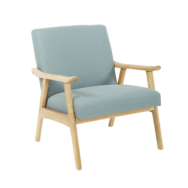Weldon Chair Sea - OSP Home Furnishings: Mid-Century Modern Polyester Upholstered, Wood Frame