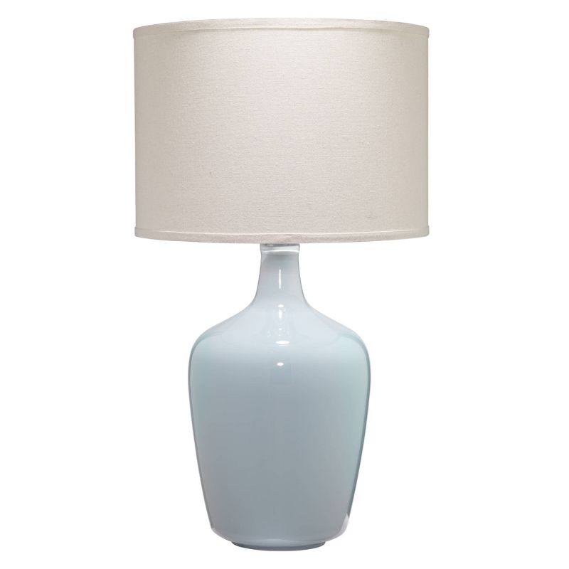 Splendor Home Plum Jar Ceramic Table Lamp with Drum Shade Gray : Modern Glossy Finish, 3-Way Switch, UL Listed