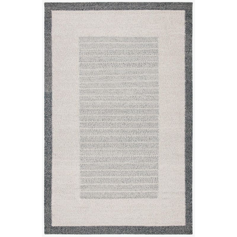 Kilim KLM155 FLAT WEAVE Accent Rug - Ivory/Grey - 3'x5' - Safavieh