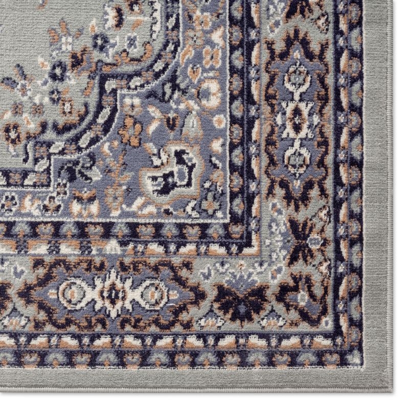 Home Dynamix Ariana Ksara Traditional Medallion Border Area Rug, Grey/Blue, 3-Piece Set