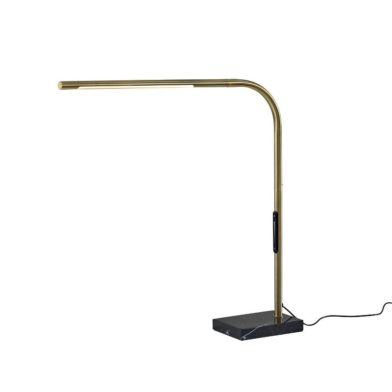 Adesso Cullen Desk Lamp: Marble Base, ETL Listed, Touch Sensor, 24" Metal Cylinder Shade