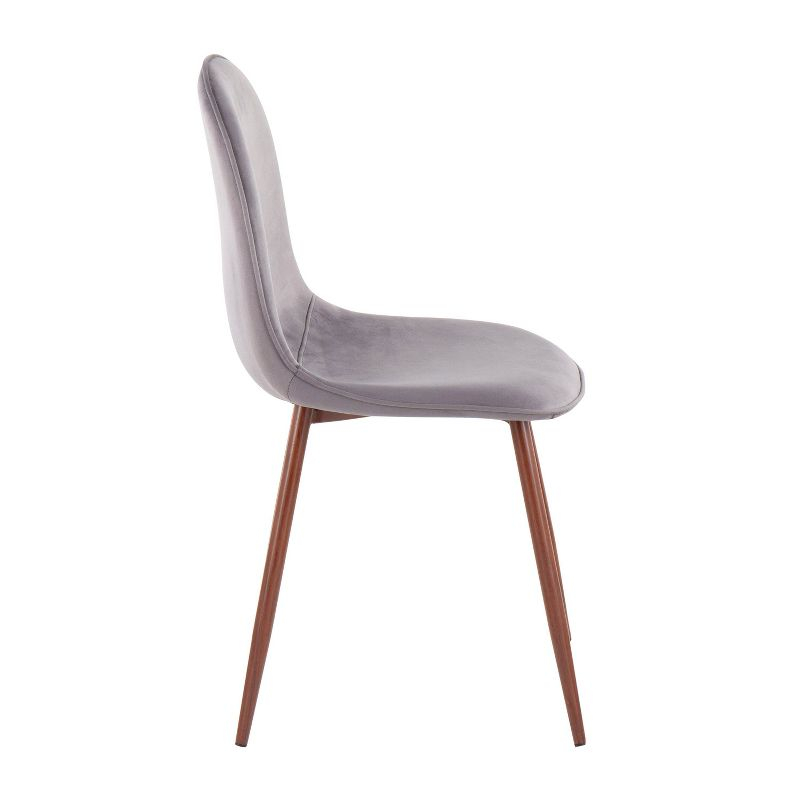 Set of 2 Pebble Mid-Century Modern Dining Chairs Walnut/Gray - LumiSource