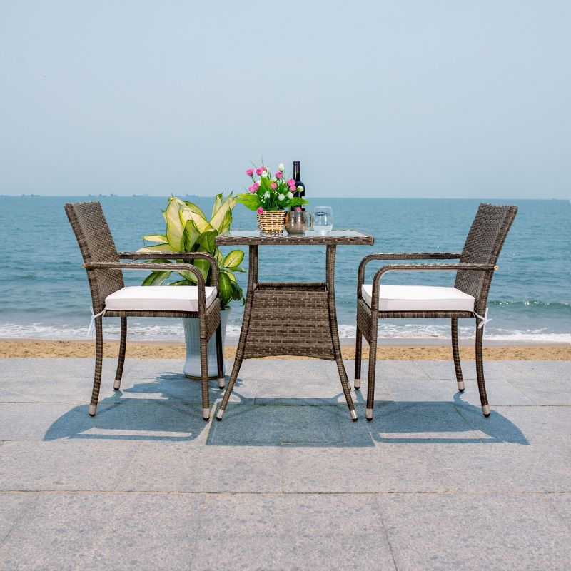 Laban Bistro Set - Outdoor - PAT7718 - Grey Brown/White - Safavieh