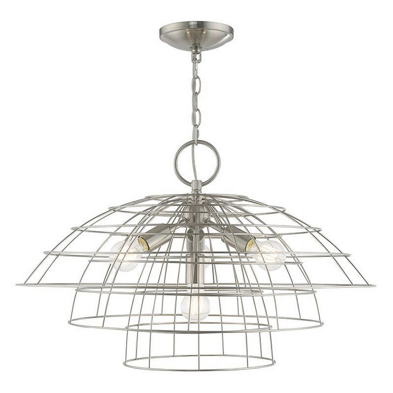 Livex Lighting Brooklyn 4 - Light Chandelier in  Brushed Nickel