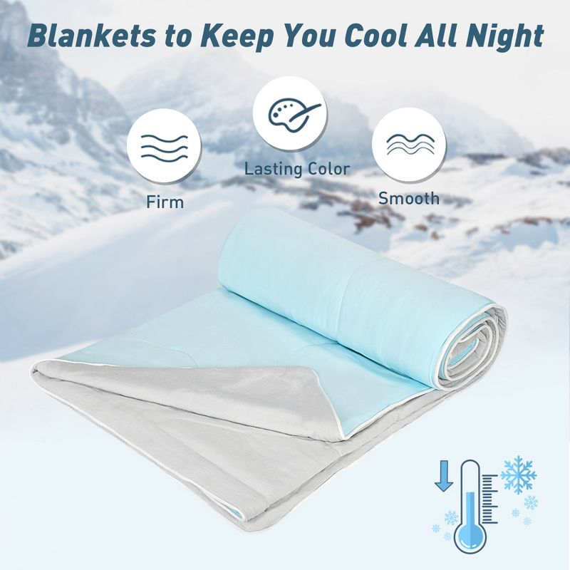 Catalonia Reversible Cooling Blanket, Lightweight Summer Comforter for Hot Sleepers, Silky Soft Summer Duvet Throw Size, 50x60 inches, Soft Breathable