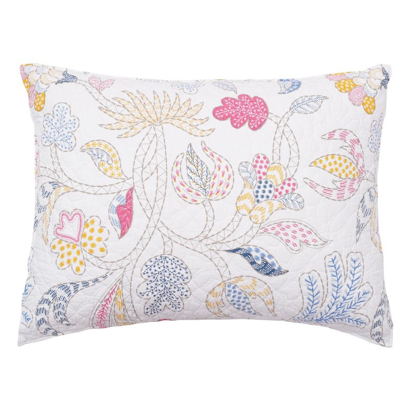 carol & frank 20" x 26" Colonial Williamsburg 20" x 26" Brie Flamingo Cotton Standard Sham - Machine Washable