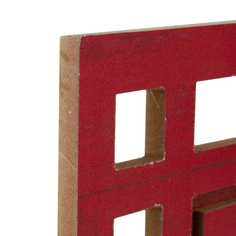 Northlight Carved "Merry Christmas " Wooden Rectangular Wall Sign - 24” - Red and White