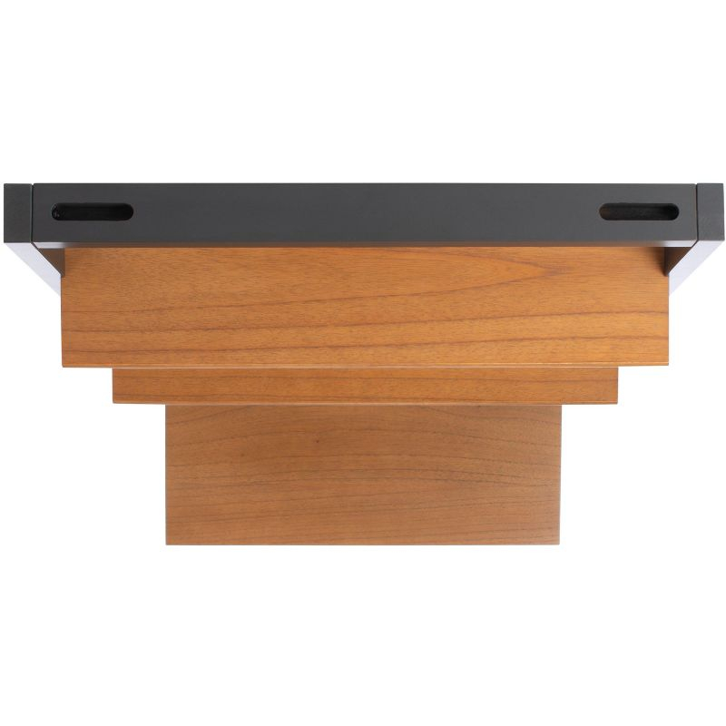 Kamy 2 Shelf Leaning Desk - Natural / Charcoal - Safavieh