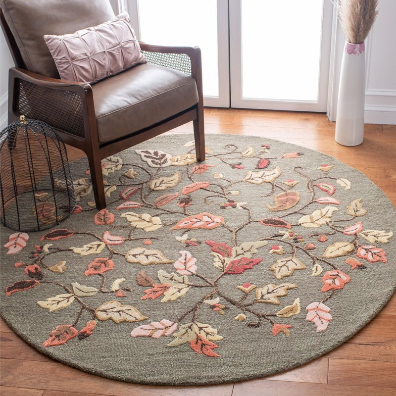 Martha Stewart Autumn Woods - MSR3611 - Indoor Hand Tufted Area Rugs - Francesca Black - 6' Round