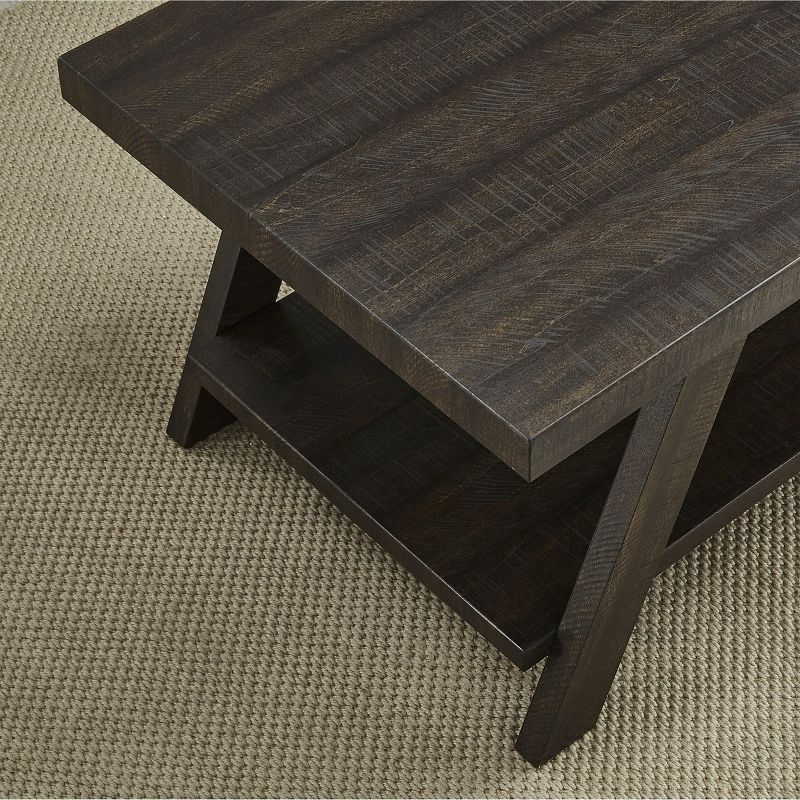 Roundhill Furniture Athens Contemporary Wood Shelf End Table in Weathered Espresso