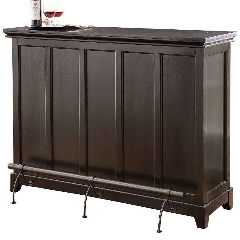 Steve Silver Co. Garcia Counter Height Bar Black: Laminate Surface, Hardwood Frame, Fixed Shelves