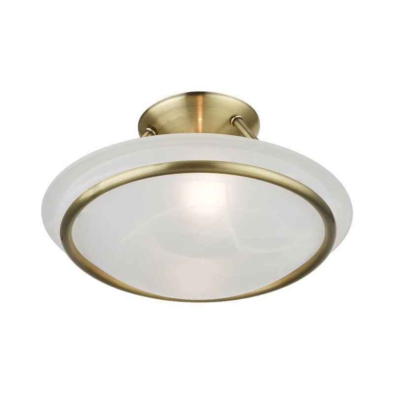 Livex Lighting Newburgh 2 - Light Semi-Flush Mount in  Antique Brass