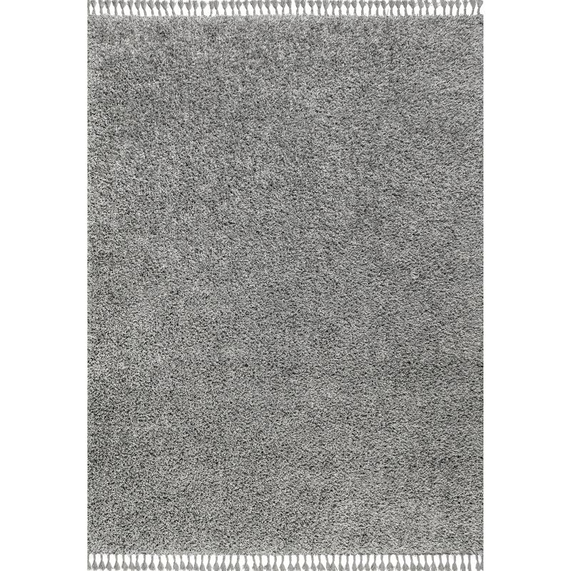 3'x5' Mercer Shag Plush Tassel Area Rug, Charcoal - JONATHAN Y