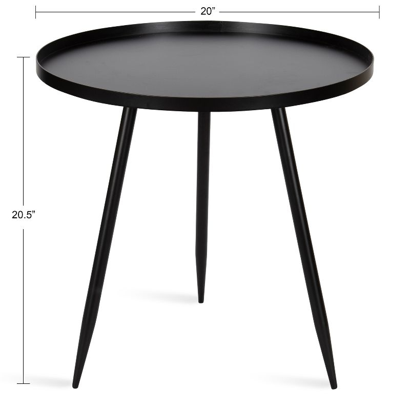 Kate and Laurel Duvall Round Metal Side Table, 20x20x20.5, Black