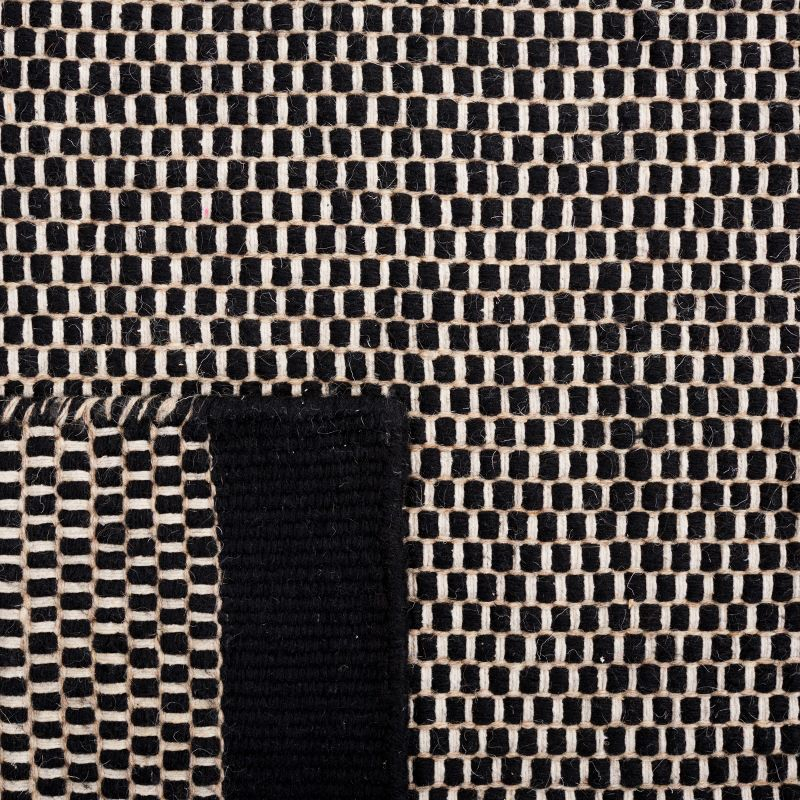 Vermont VRM807 Hand Woven Indoor Runner Rug - Black - 2'3"x8' - Safavieh