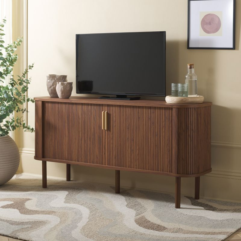 Tealla Sideboard/Media Stand - Walnut/Gold - Safavieh
