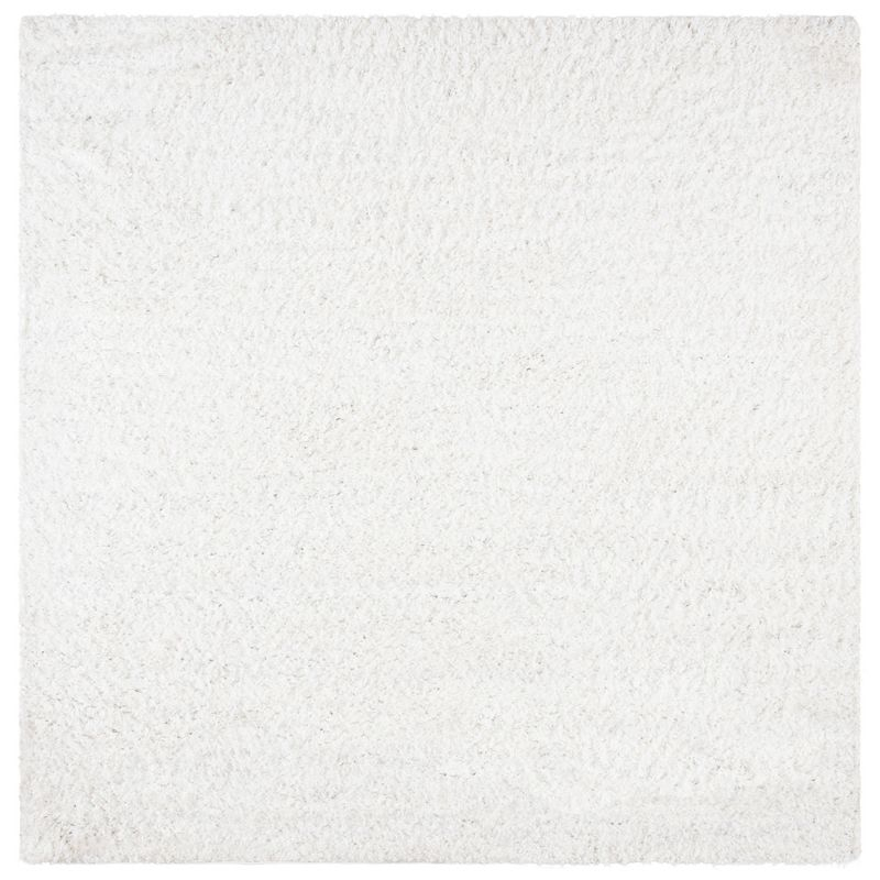 August Shag AUG200 Power Loomed Indoor Area Rug - White - 6'7"x6'7" - Safavieh