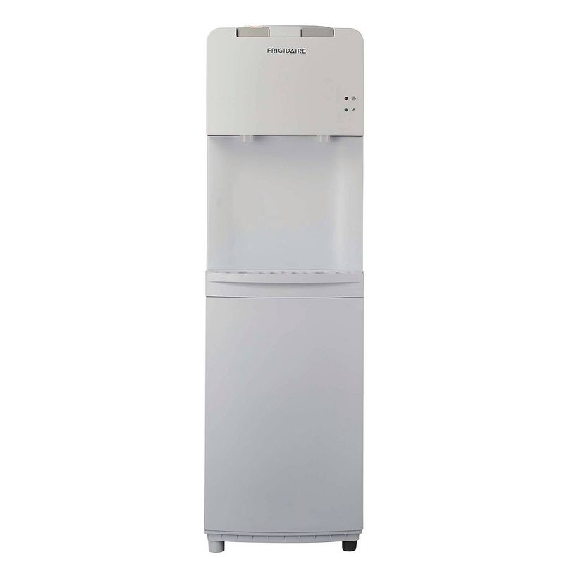 Frigidaire Water Cooler White: Freestanding Electric Dispenser, 5 Gallon Capacity, Hot & Cold, Safety Switch