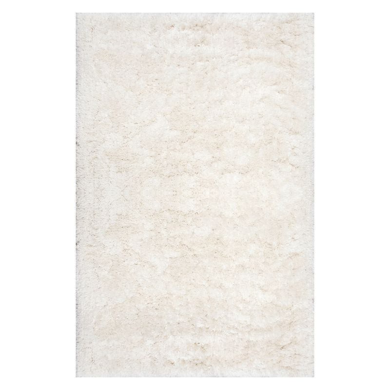 4'x6' Hand Tufted Kristan Shag Area Rug Ivory - nuLOOM: Contemporary High Pile, Skid-Resistant, Indoor Use