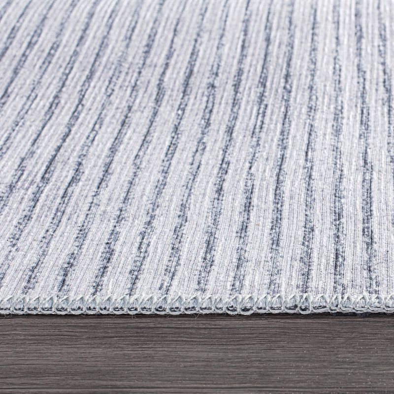 World Rug Gallery Contemporary Distressed Stripe Machine Washable 3'3"x5' Gray Area Rug