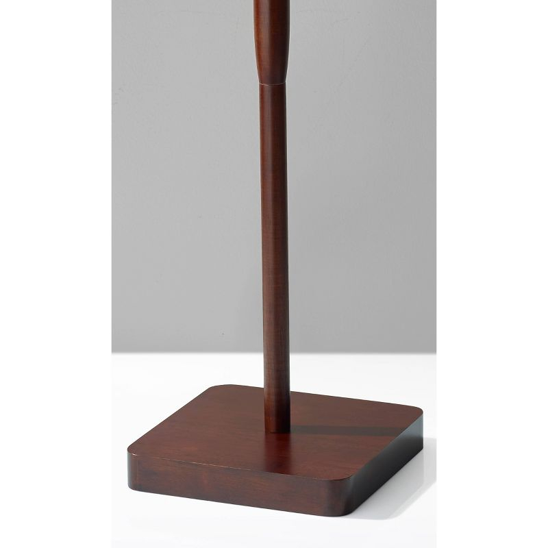 Adesso 58.5" 3-way Ellis Floor Lamp Brown: ETL Listed, Acrylic Shade, Turn Knob Switch