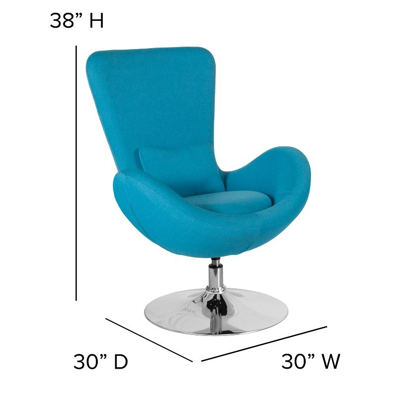 Flash Furniture Egg Series Aqua Fabric Side Reception Chair